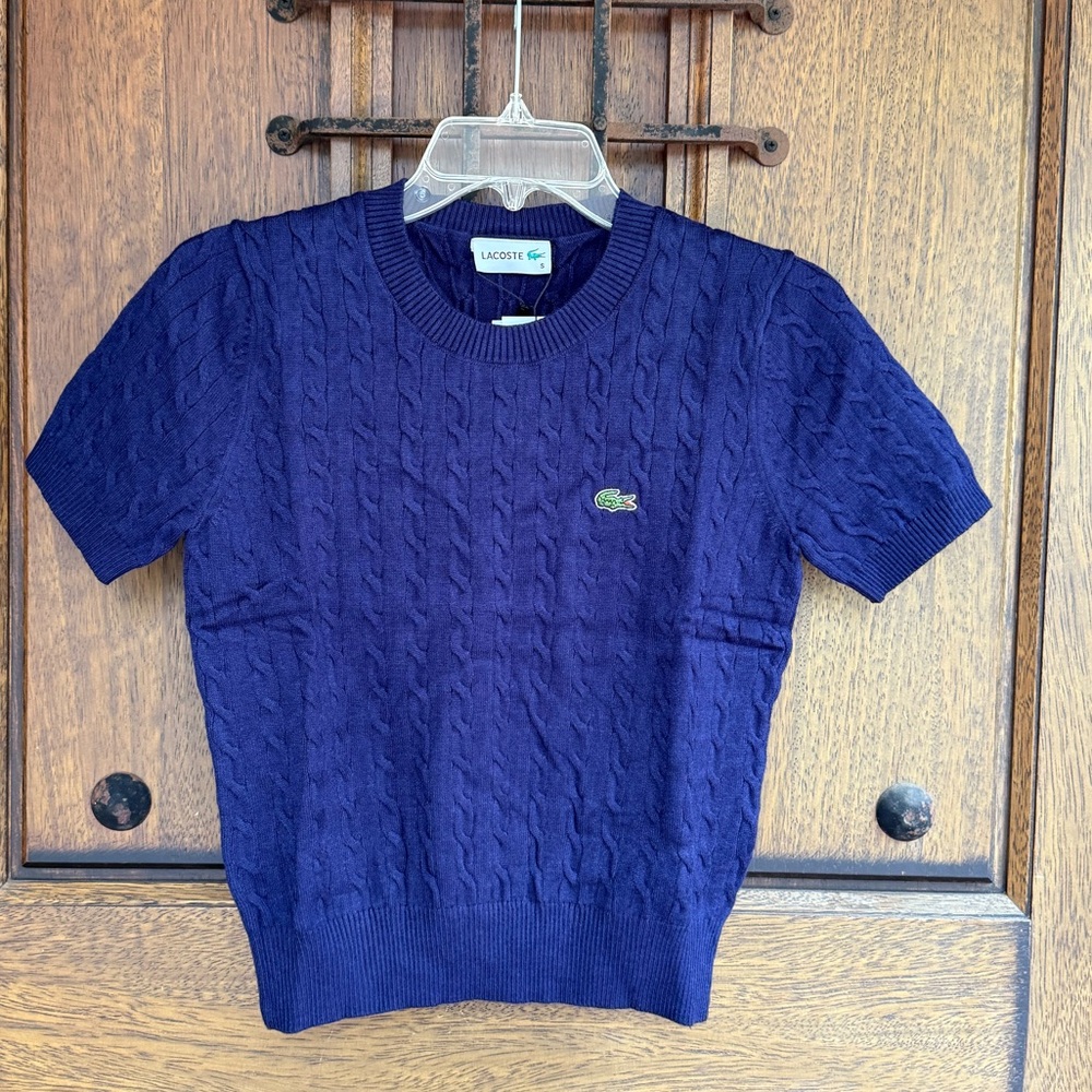 Lacoste Woman’s Papaer Cable Knit sweater Size S